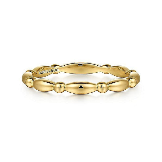 Gabriel & Co. Yellow Gold Elongated Station Stackable Ring