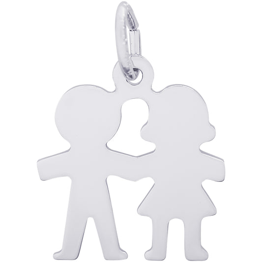 Rembrandt Boy & Girl Charm - Silver Charms