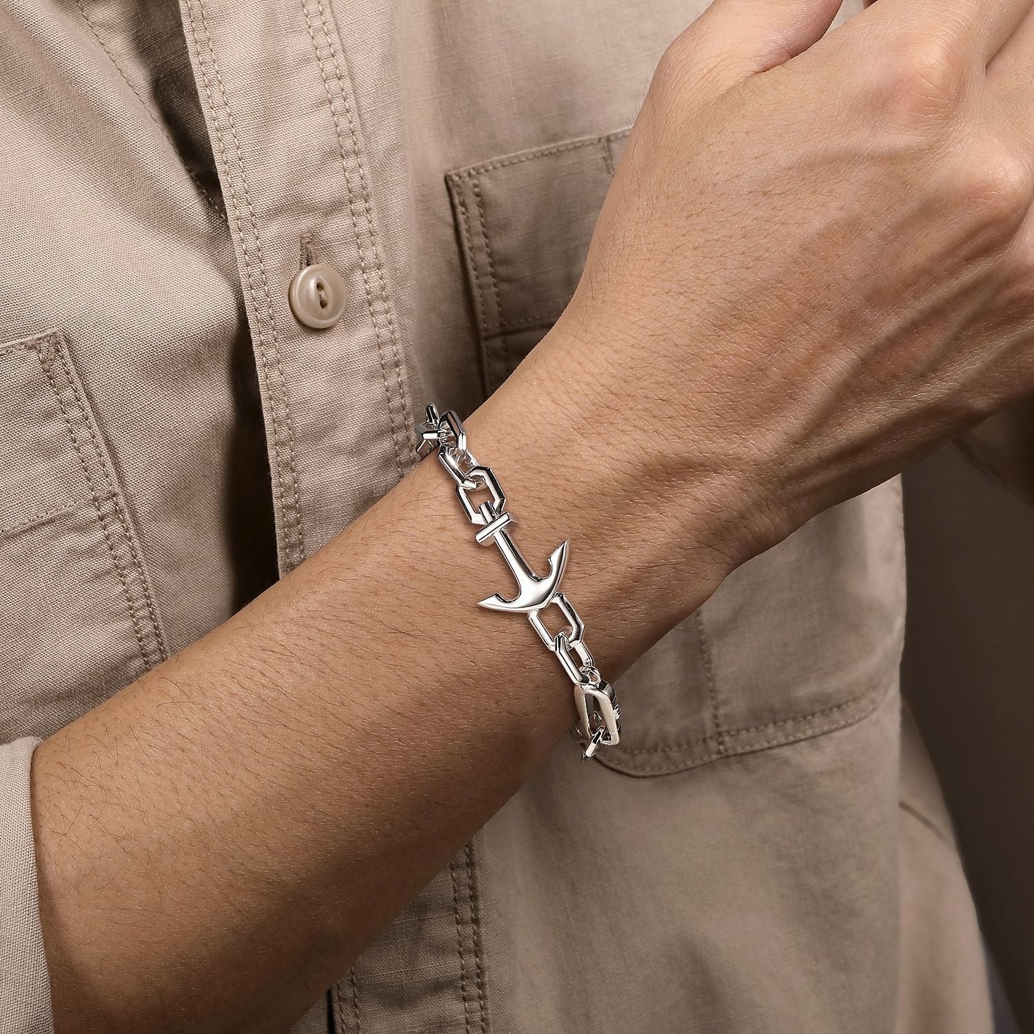 Gents Gabriel & Co. Silver Bracelet - Gents Bracelet