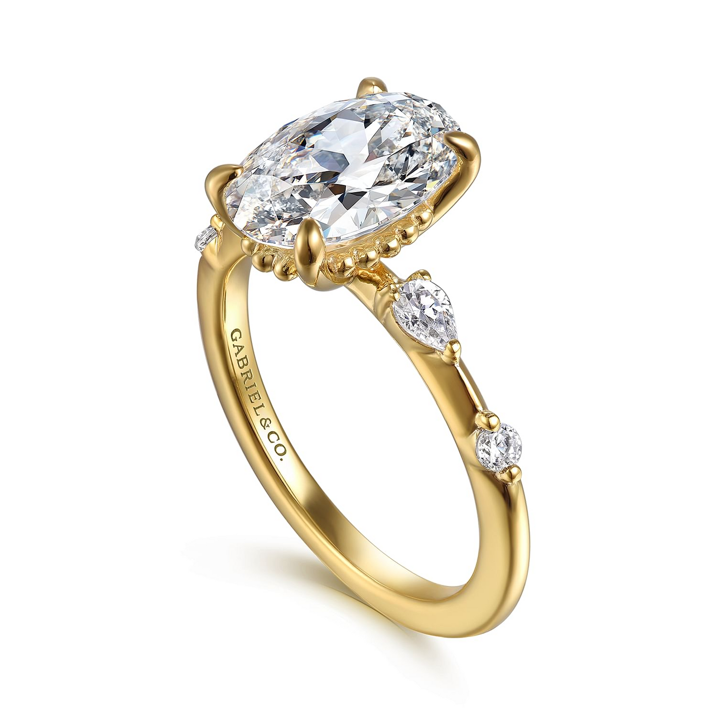 Gabriel & Co. Oval Semi-Mount Engagement Ring - Diamond Semi-Mount Rings