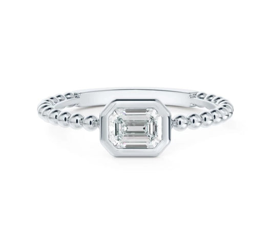 Debeers Forevermark White Gold Diamond Emerald Beaded Ring - Diamond Fashion Rings - Women's
