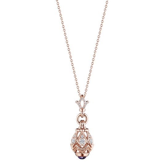 Verragio Rose Gold Bead Diamond Petal Pendant