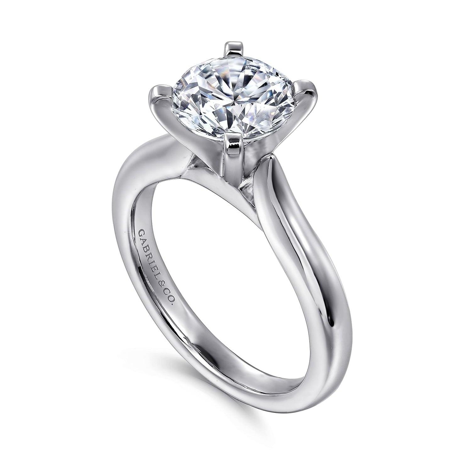 Gabriel & Co. White Gold Round Semi-Mount Engagement Ring - Diamond Semi-Mount Rings