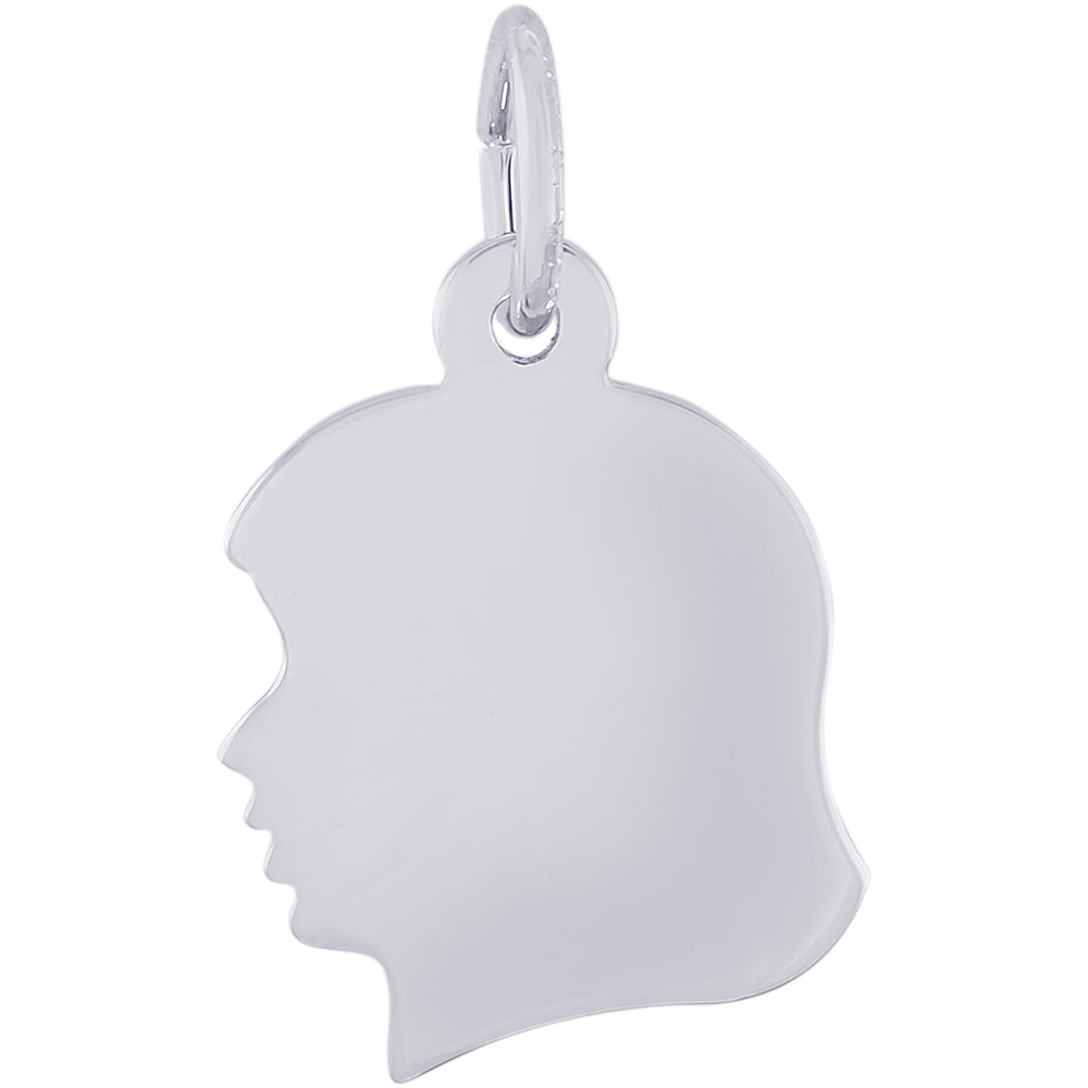 Rembrandt Silver Girl's Head Charm - Silver Charms