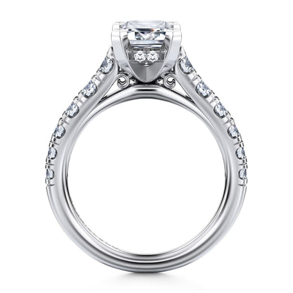 Gabriel & Co. 14 Karat Emerald Cut Semi-Mount Engagement Ring - Diamond Semi-Mount Rings