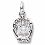 Rembrandt Baseball Glove Charm - Silver Charms