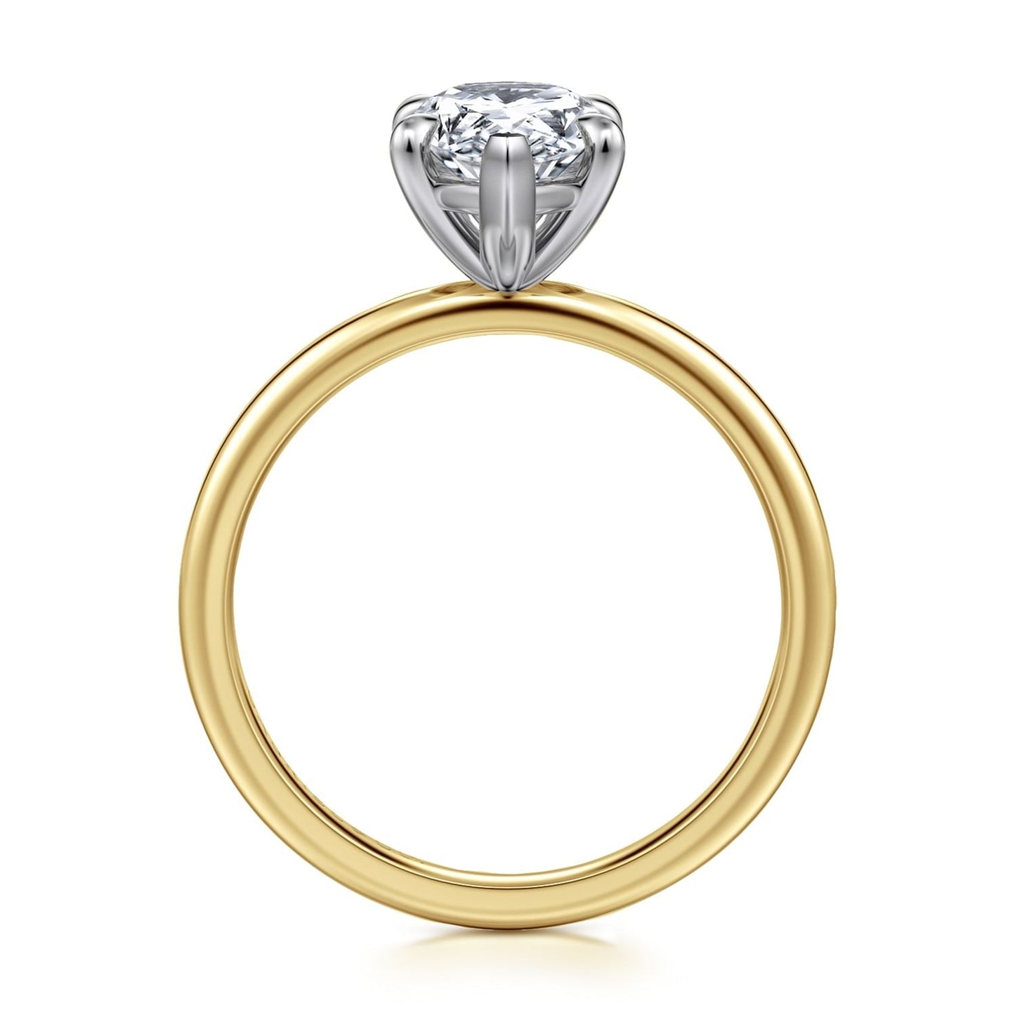 Gabriel & Co. Pear Semi-Mount Engagement Ring - Diamond Semi-Mount Rings