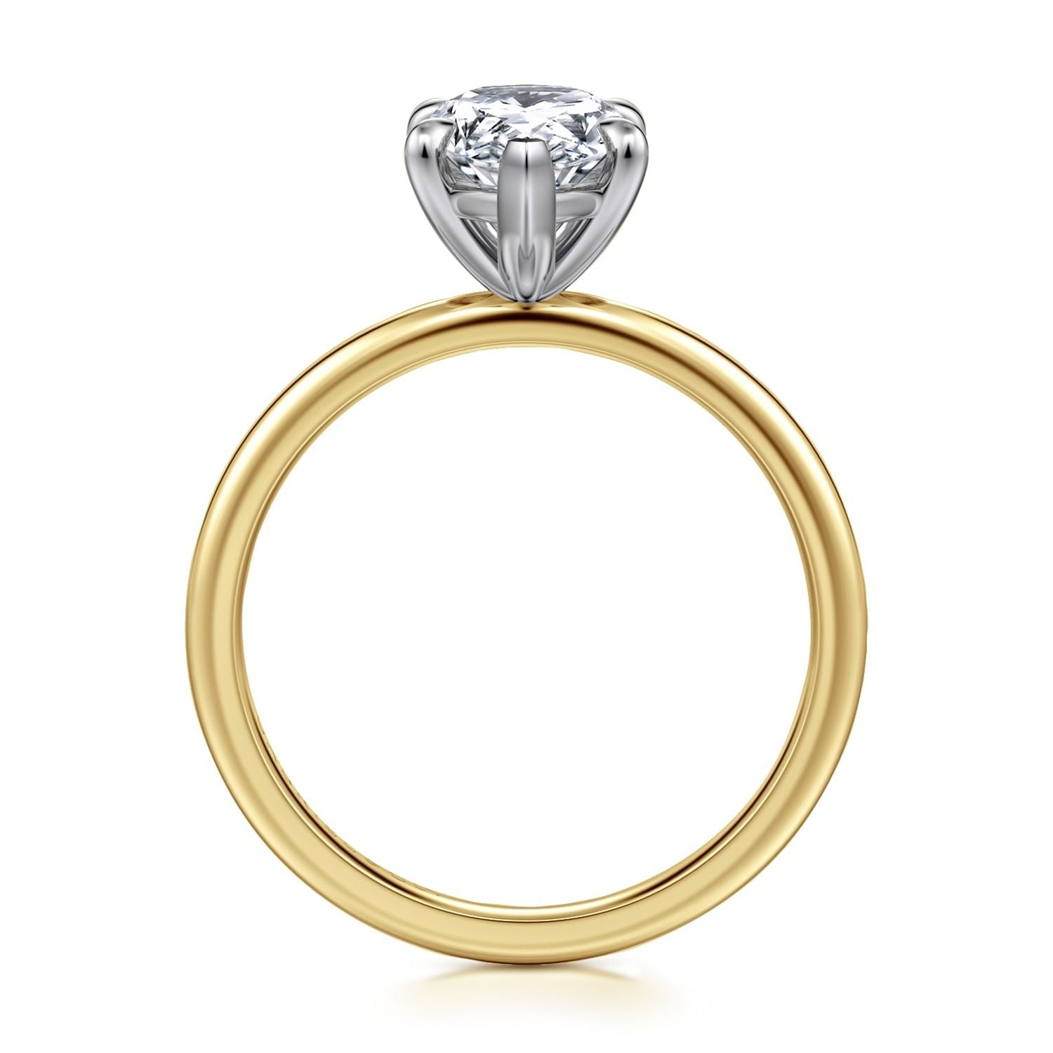 Gabriel & Co. Pear Semi-Mount Engagement Ring - Diamond Semi-Mount Rings