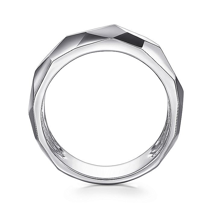 Gabriel & Co Sterling Silver Faceted Band - Ladies Silver Rings