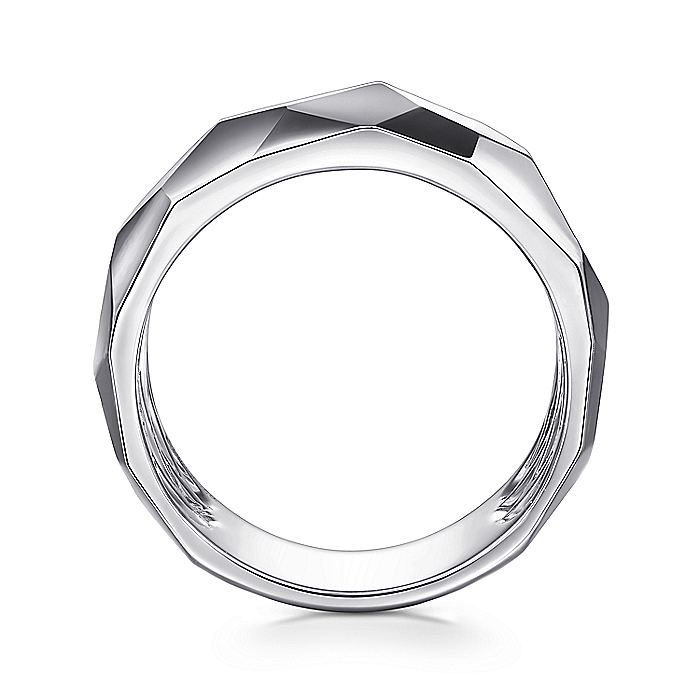 Gabriel & Co  Sterling Silver Faceted Band