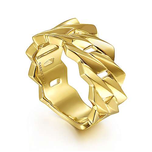 Gabriel & Co Yellow Gold Chain Link Band