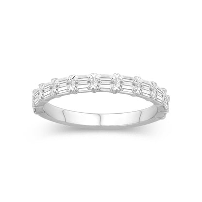 White Gold Emerald Cut Diamond Band