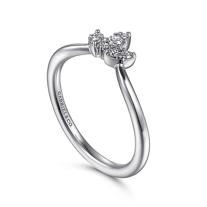 Gabriel & Co White Gold Curved Diamond Band