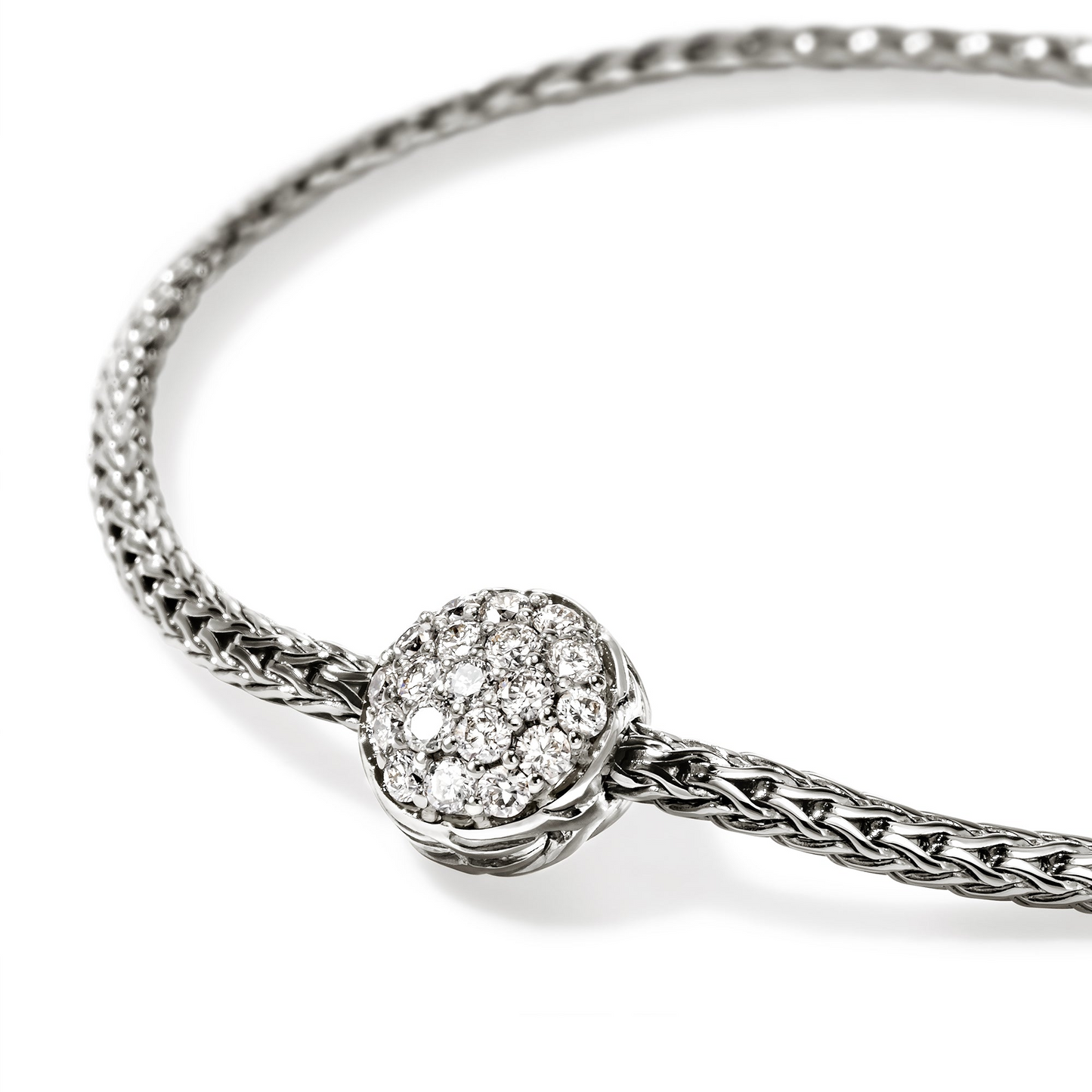 John Hardy Sterling Silver Essential Pavé Diamond Bracelet
