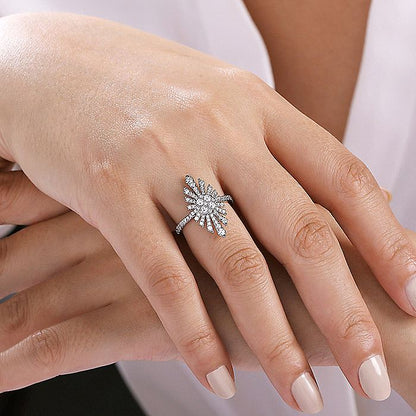 Gabriel & Co White Gold Diamond Starburst Ring