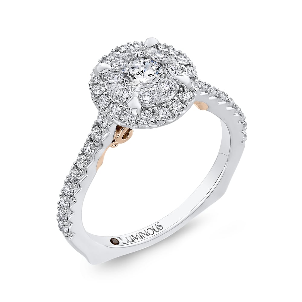 Luminous White Gold Round Halo Engagement Ring - Diamond Engagement Rings