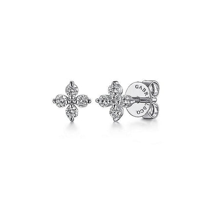 Gabriel & Co. 14 Karat White Gold Diamond Stud Earrings - Diamond Earrings