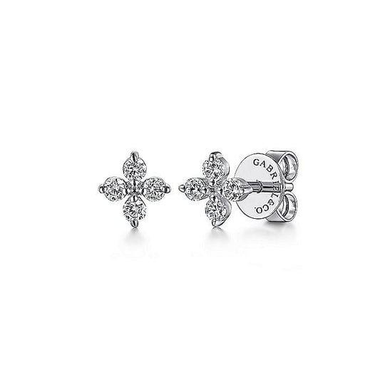 Gabriel & Co. 14 Karat White Gold Diamond Stud Earrings