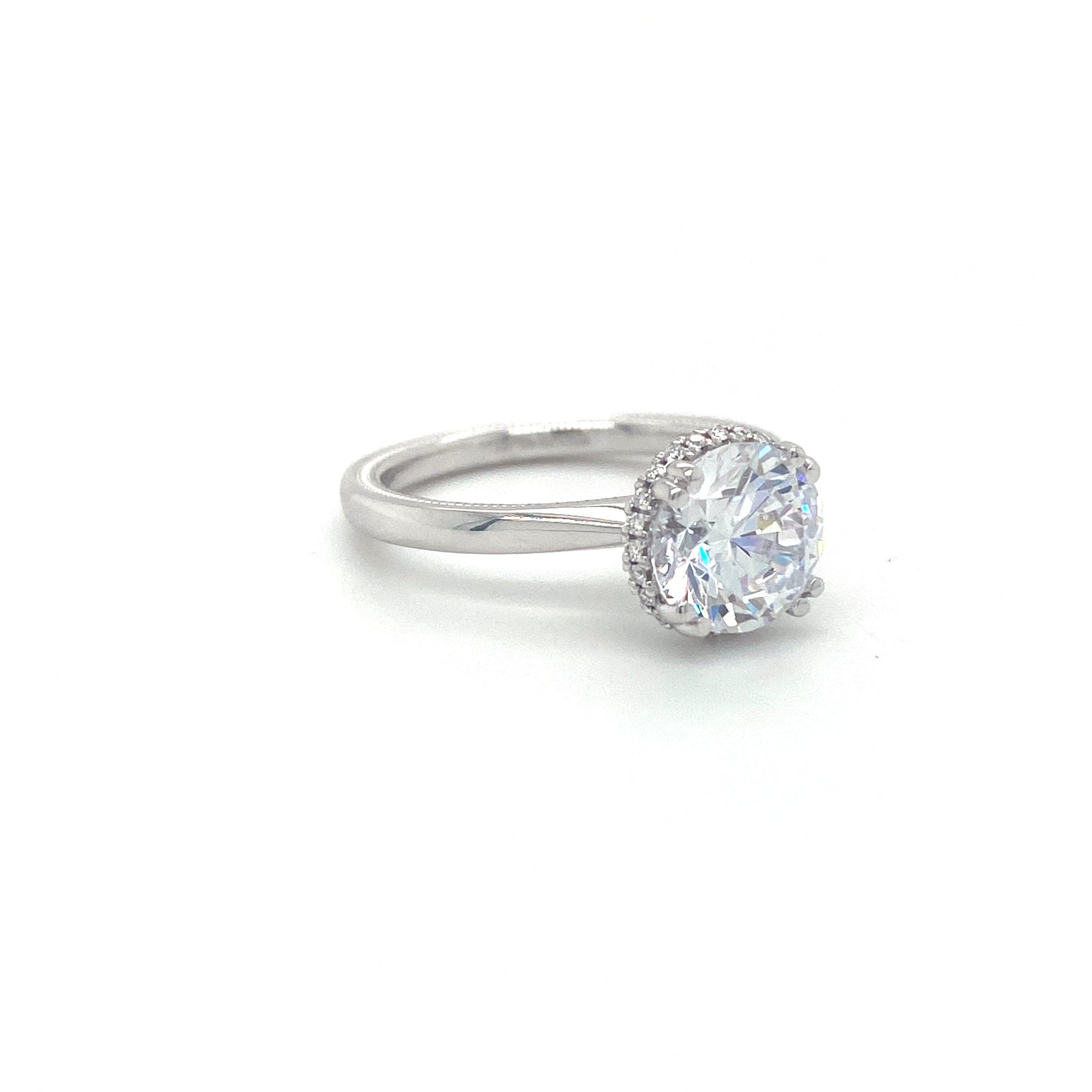 Verragio Tradition Collection White Gold Round Hidden Halo Semi-Mount Engagement Ring