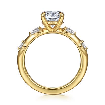 Gabriel & Co. Oval Semi-Mount Engagement Ring - Diamond Semi-Mount Rings