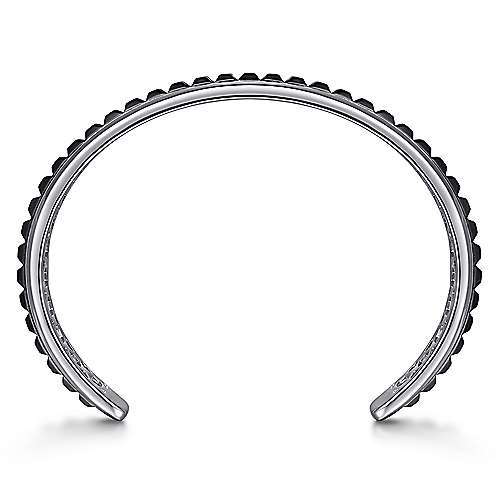 Gabriel & Co Sterling Silver Open Cuff Bracelet with Black Grommets