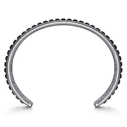 Gabriel & Co Sterling Silver Open Cuff Bracelet with Black Grommets