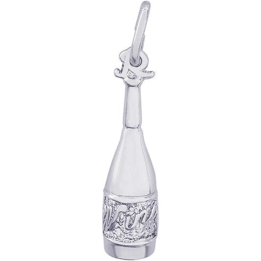Rembrandt Wine Bottle Charm - Silver Charms