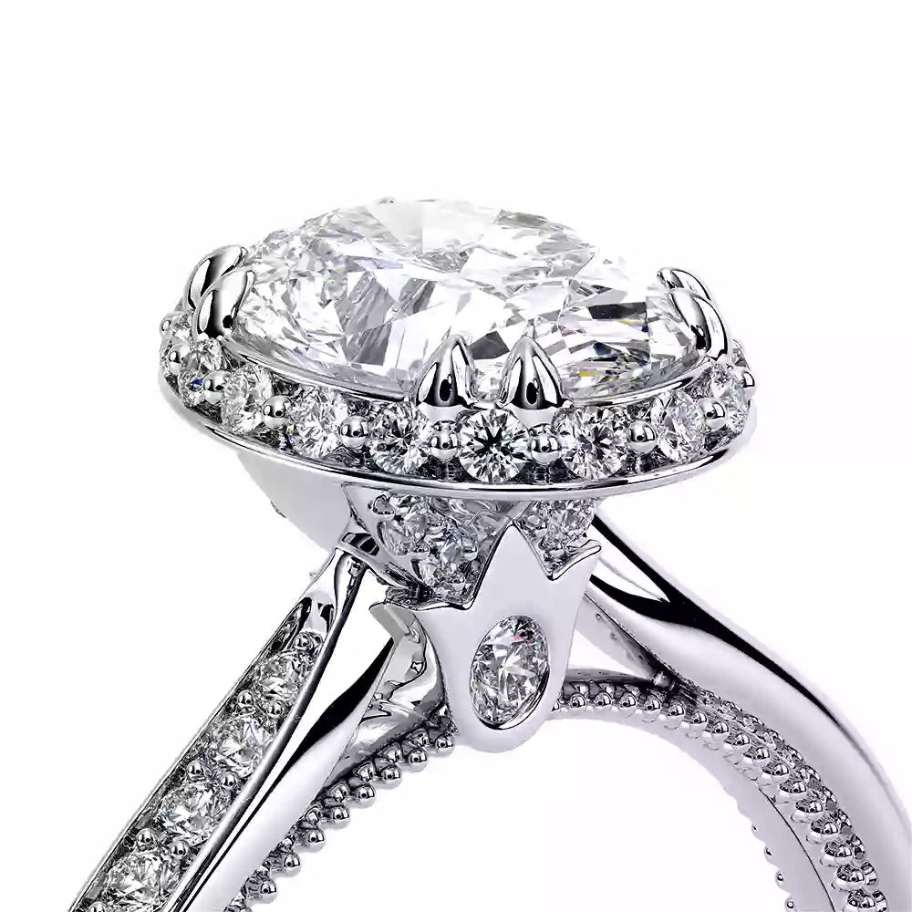 Verragio Renaissance White Gold Oval Halo Semi-Mount Engagement Ring