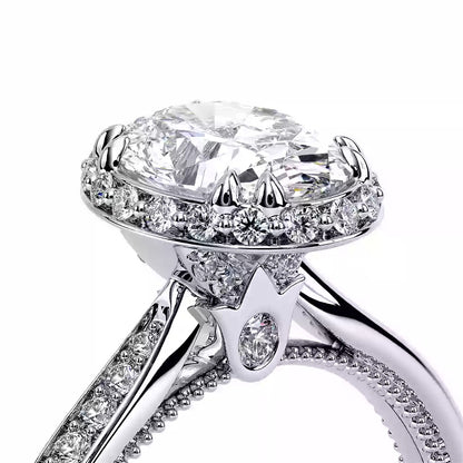 Verragio Renaissance White Gold Oval Halo Semi-Mount Engagement Ring