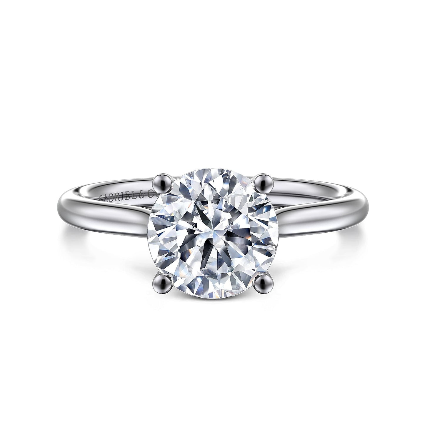 Gabriel & Co. 14 Karat White Gold Hidden Halo Round Semi-Mount Engagement Ring