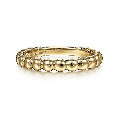 Gabriel & Co. Yellow Gold Bujukan Bead Ring
