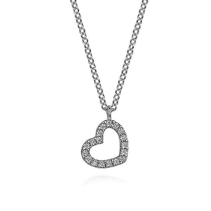Gabriel & Co. White Gold Diamond Heart Pendant