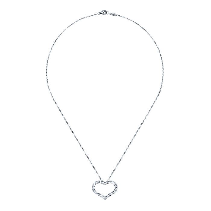 Gabriel & Co. Open Heart Diamond Necklace - Diamond Pendants