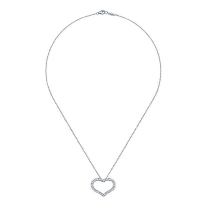 Gabriel & Co. Open Heart Diamond Necklace - Diamond Pendants
