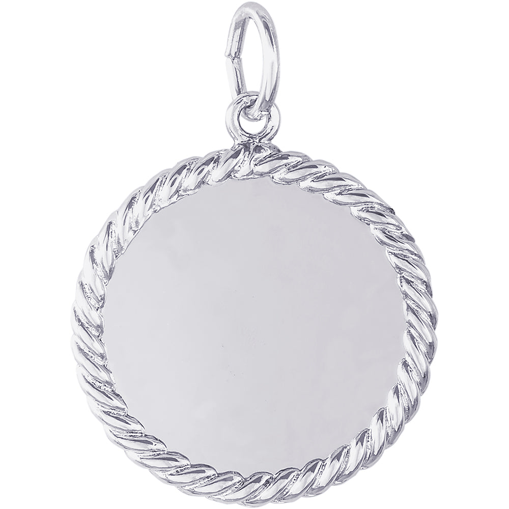 Rope Disc Charm - Silver Charms