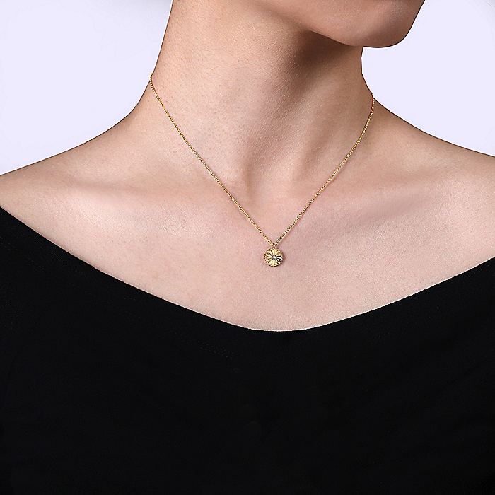 Gabriel & Co. White and Yellow Gold Diamond Bujukan Pendant - Diamond Pendants