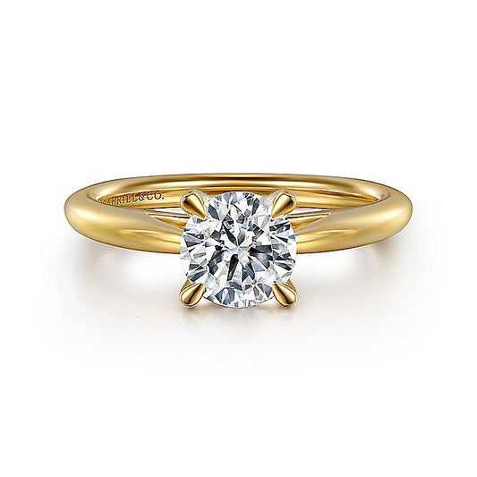 Gabriel & Co. 14 Karat Yellow Gold Round Solitaire Semi-Mount Engagement Ring