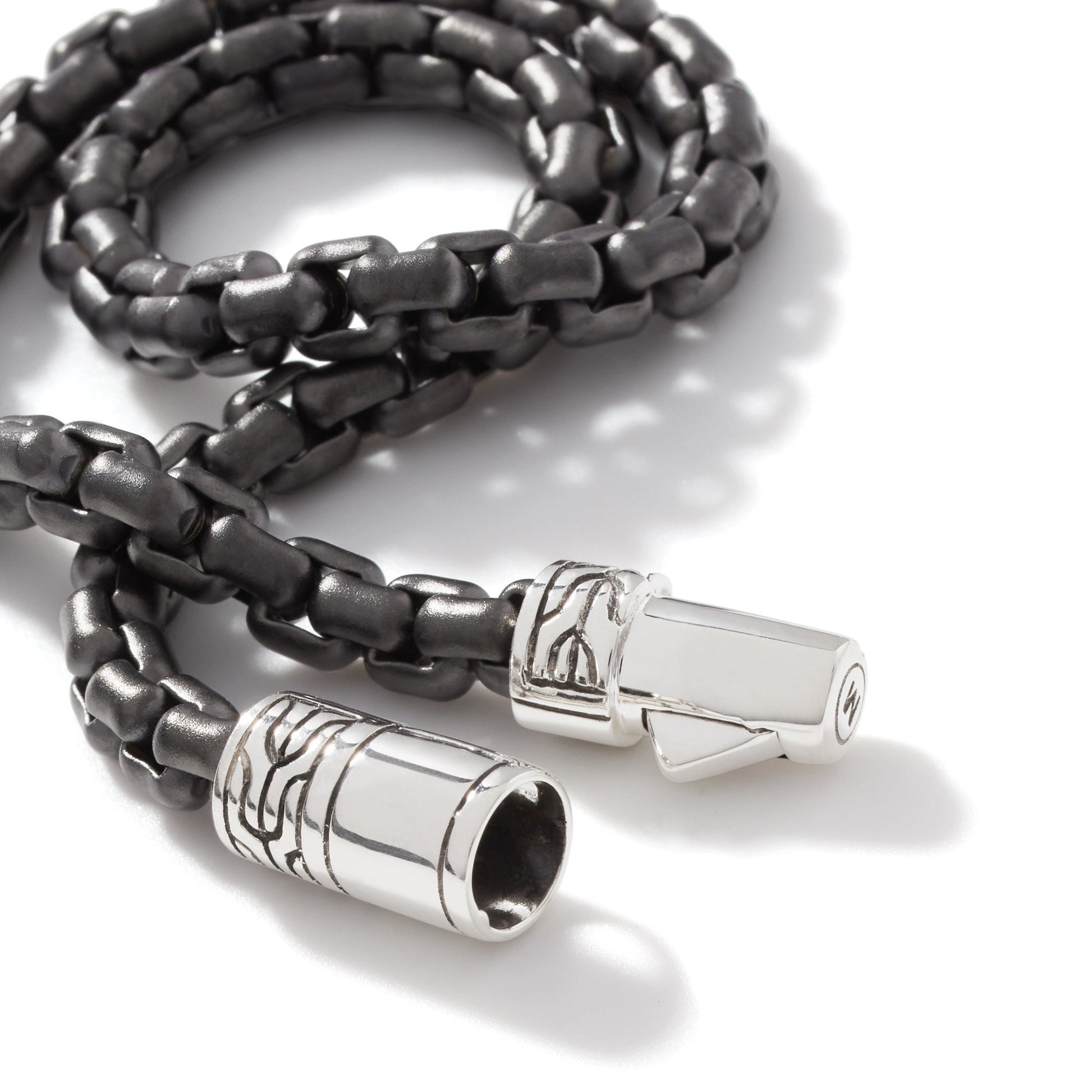 John Hardy Dark Silver Box Chain Bracelet - Silver Bracelets