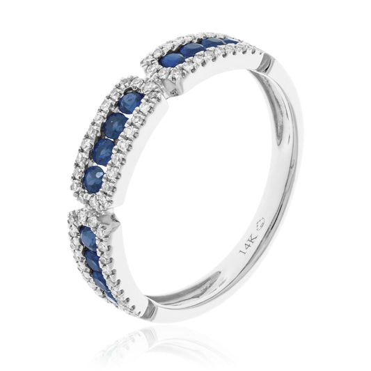Luvente White Gold Sapphire & Diamond Earrings - Colored Stone Rings - Women's