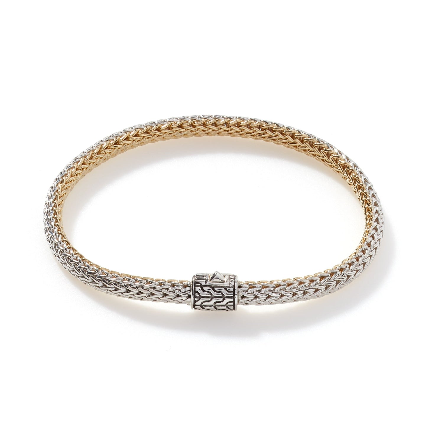 John Hardy Sterling Silver & Yellow Gold Karat Reverable Icon Diamond Bracelet