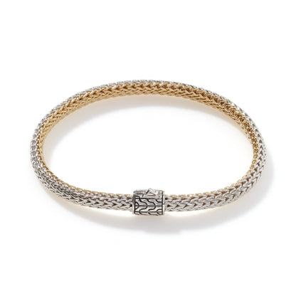John Hardy Sterling Silver & Yellow Gold Karat Reverable Icon Diamond Bracelet