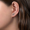 Gabriel & Co White Gold Diamond Swirl Stud Earrings