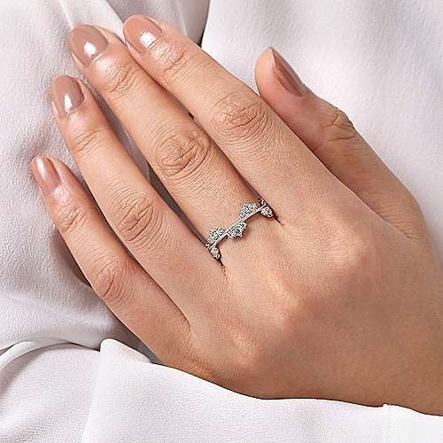 Gabriel & Co White Gold Diamond Cluster Stations Ring - Diamond Fashion Rings - Women's