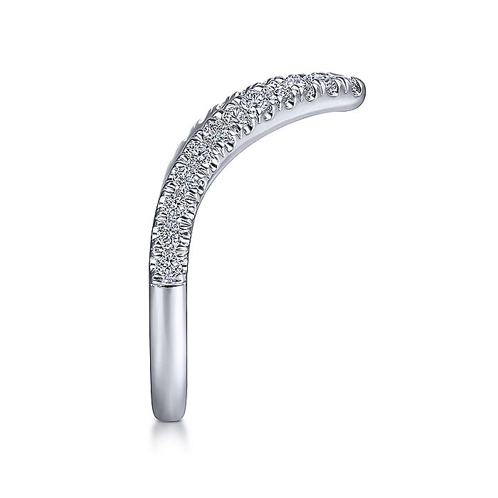Gabriel & Co White Gold V Curved Diamond Band - Diamond Wedding Bands - Women's