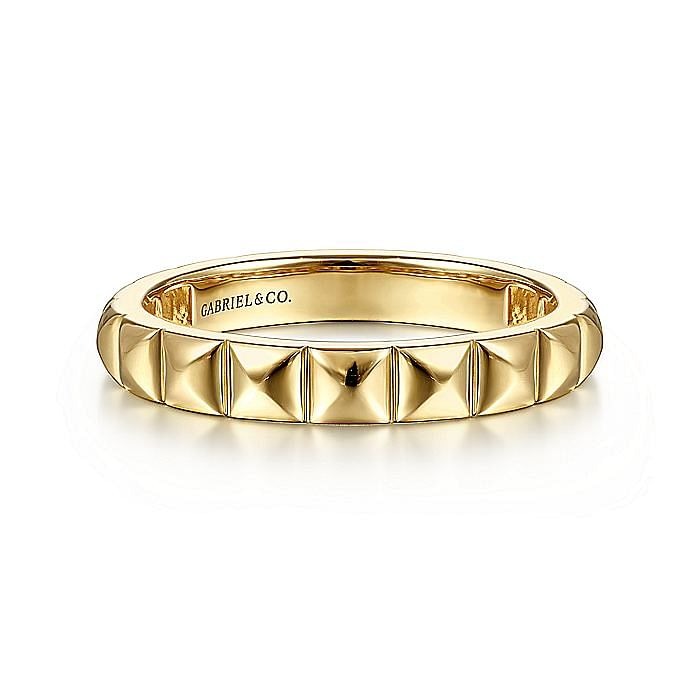 Gabriel & Co. Yellow Gold Pyramid Ring