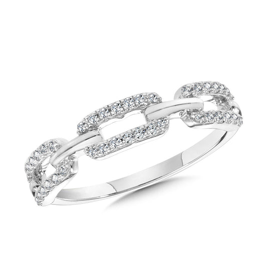 White Gold Diamond Stacker Ring - Diamond Fashion Rings - Women's