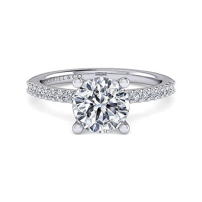 Gabriel & Co. 14 Karat White Gold Diamond Semi-Mount Engagement Ring