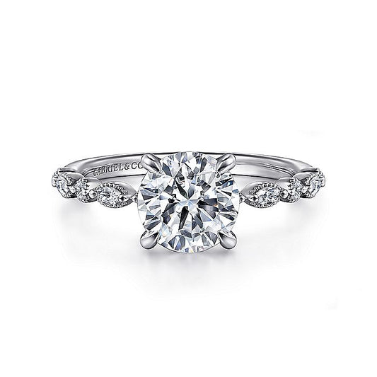 Gabriel & Co. White Gold Round Semi-Mount Engagement Ring