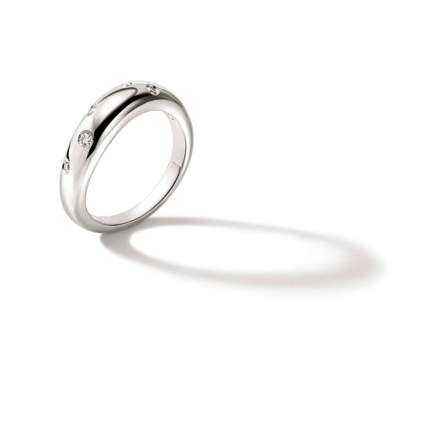 John Hardy Sterling Silver Diamond Surf Ring