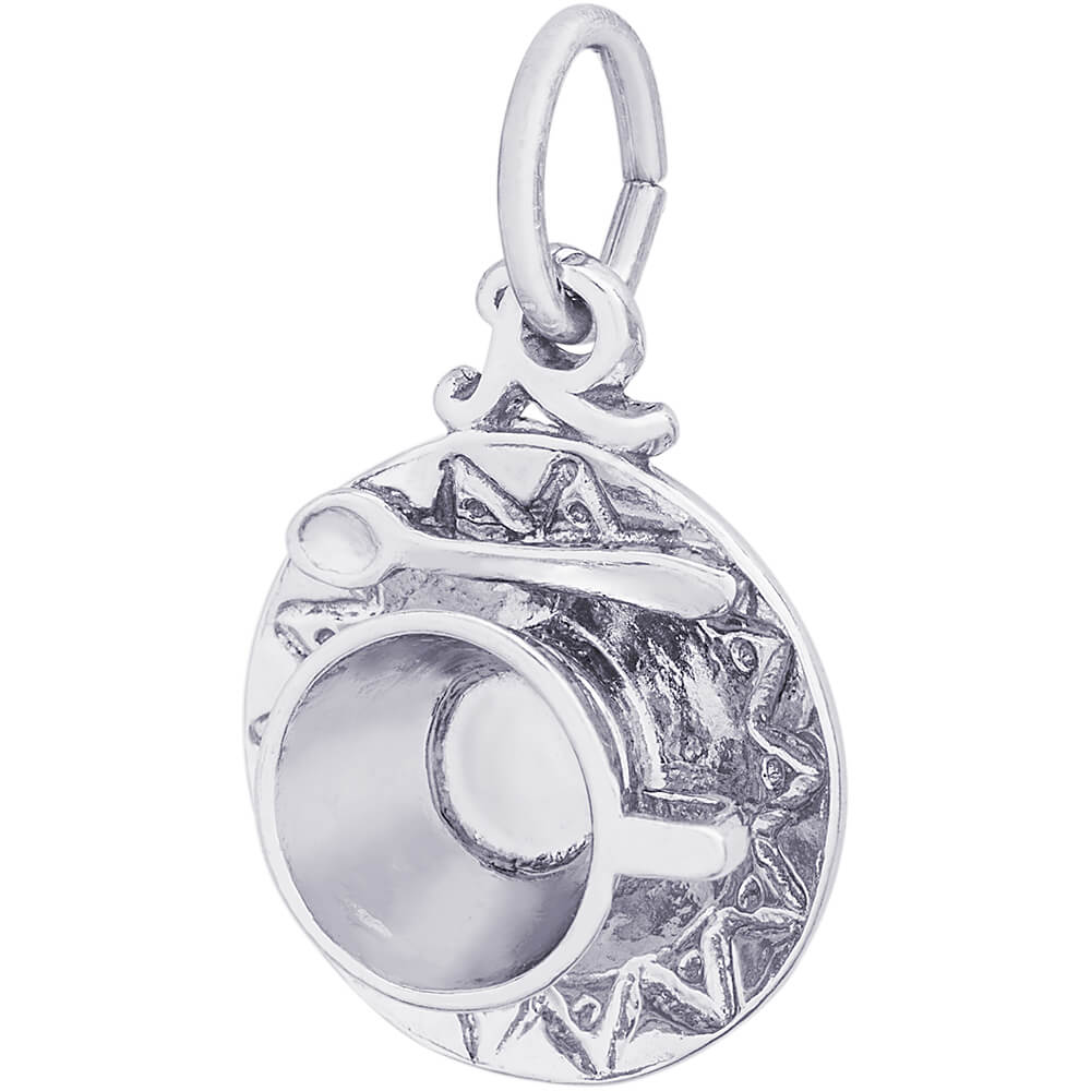 Rembrandt Cup And Saucer Charm - Silver Charms